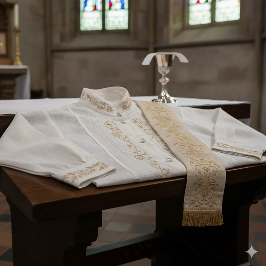 Chemise liturgique en lin : le raffinement au service du sacré